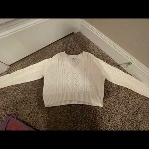 White Cropped Sweater